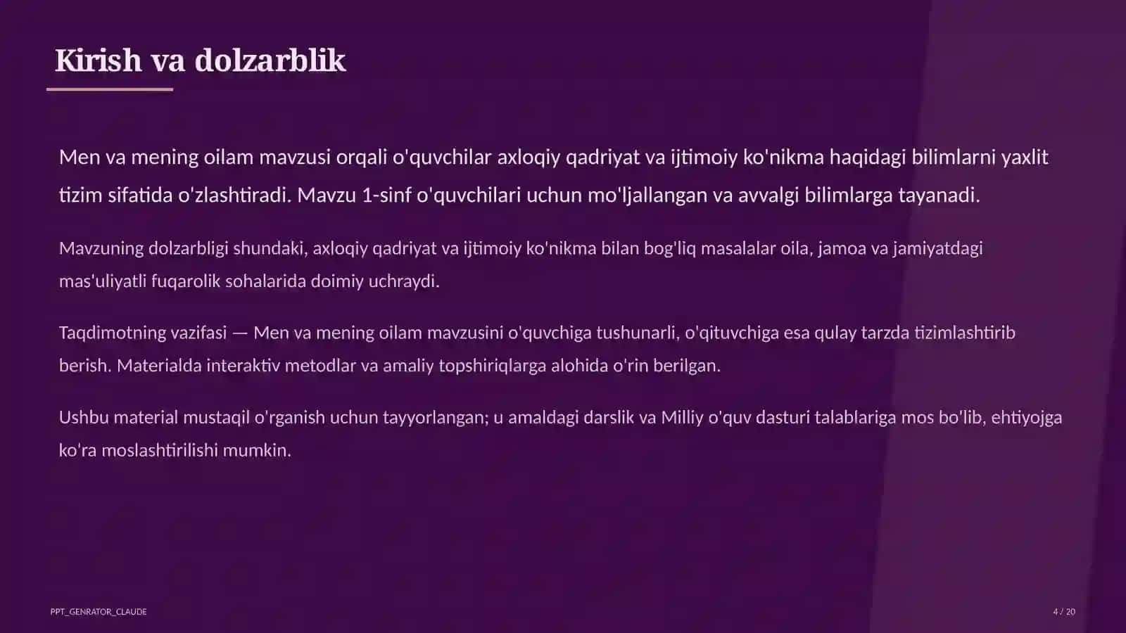 Men va mening oilam (1-sinf) 4