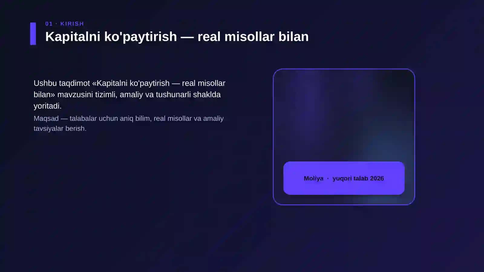 Kapitalni ko'paytirish — real misollar bilan 4