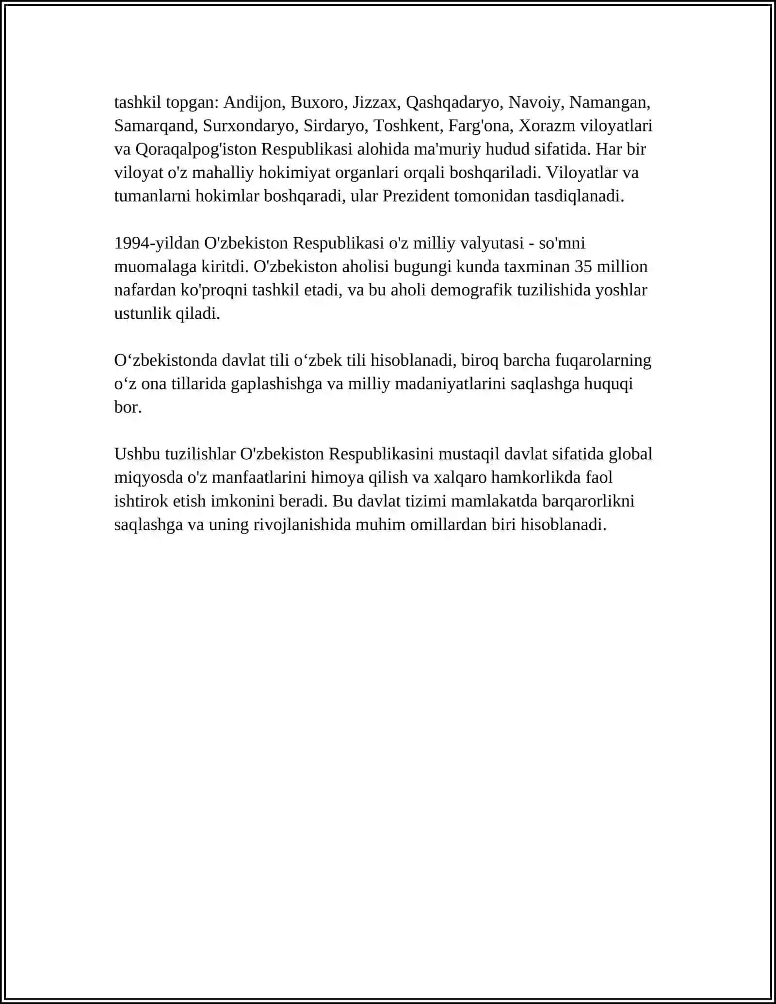 O'ZBEKISTON RESPUBLIKASI KONSTITUTSIYASI - ASOSIY QONUN 4