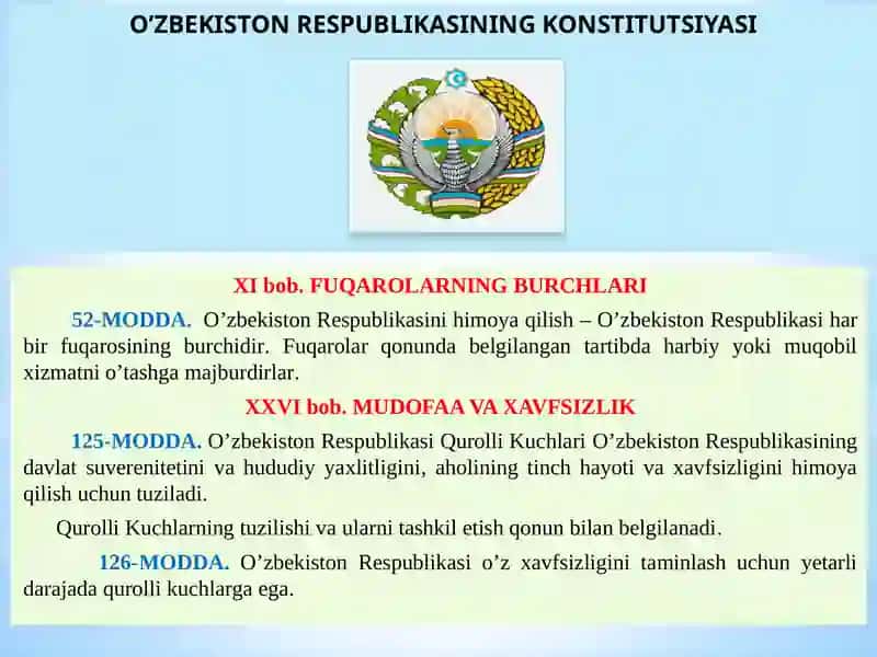 O'zbekistonda Qurolli Kuchlar, Ichki Ishlar va Davlat Xavfsizlik, Favqulotdavaziylar Xizmatlari Tizimidagi Islohotlar 4
