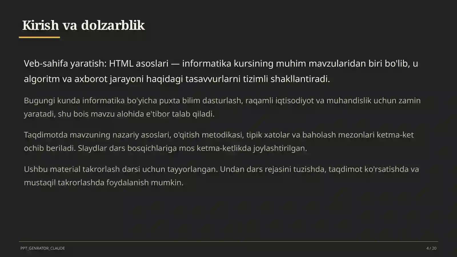 Veb-sahifa yaratish: HTML asoslari (9-sinf) 4
