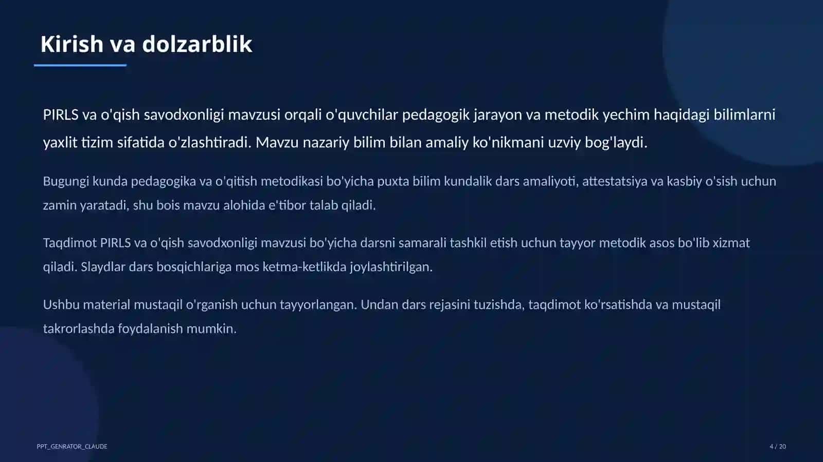 PIRLS va o'qish savodxonligi 4