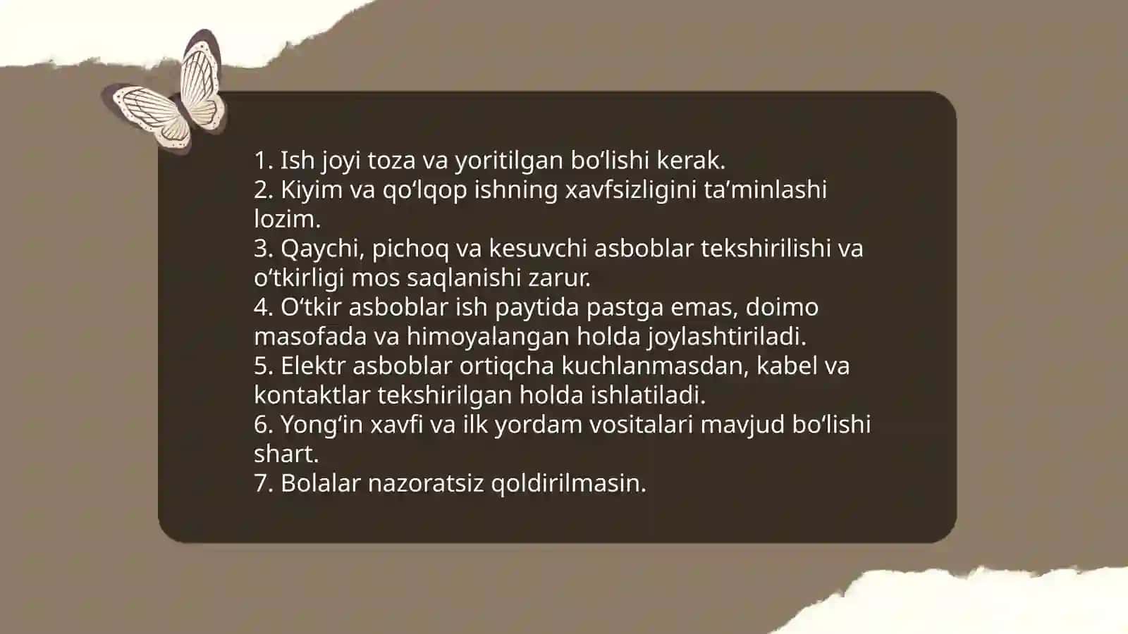 Qog'oz va karton bilan ishlash darslarining mazmuni 4