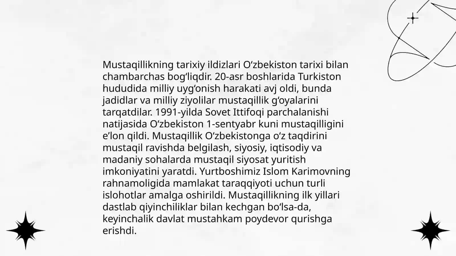 O'zbekiston Mustaqillik g'oyalarining tarixiy asoslari 4