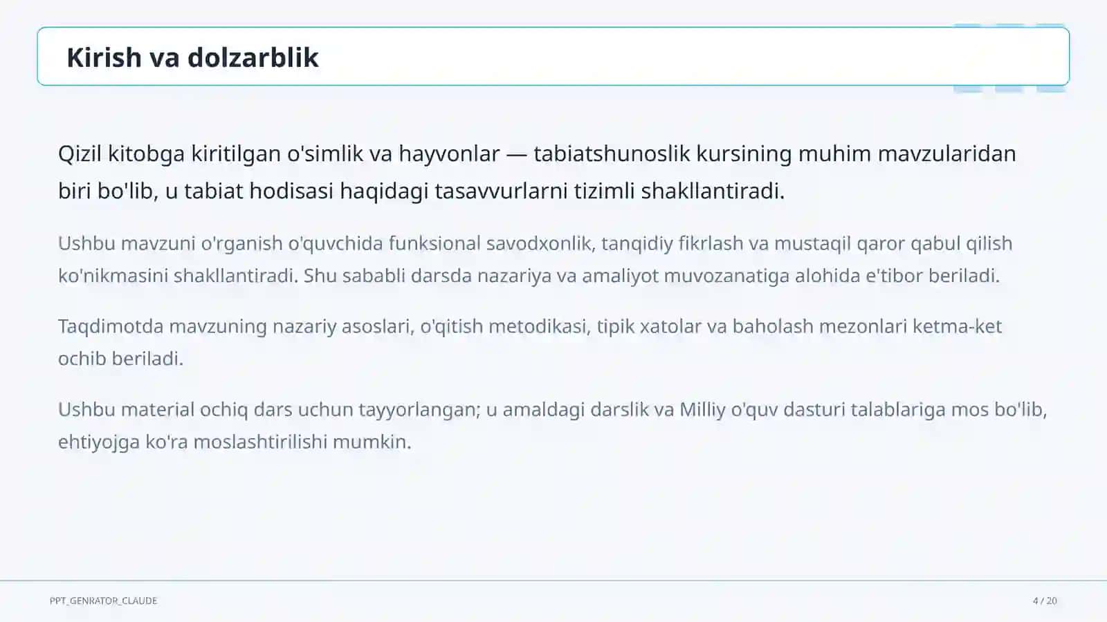 Qizil kitobga kiritilgan o'simlik va hayvonlar (4-sinf) 4