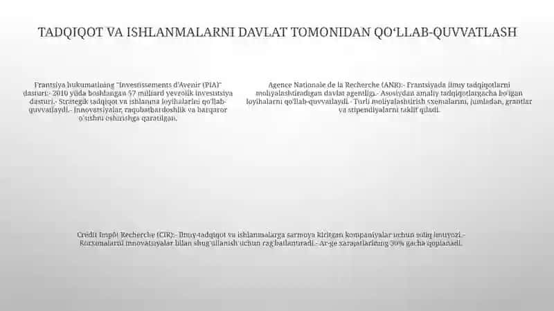 Fransiyada Davlatning Investitsion Faoliyati 4