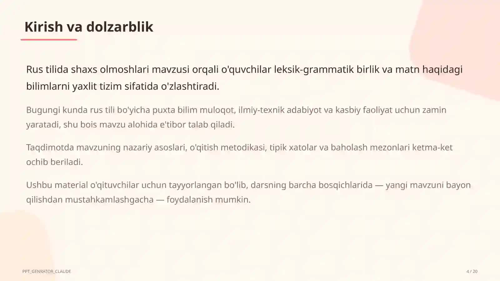 Rus tilida shaxs olmoshlari (5-sinf) 4