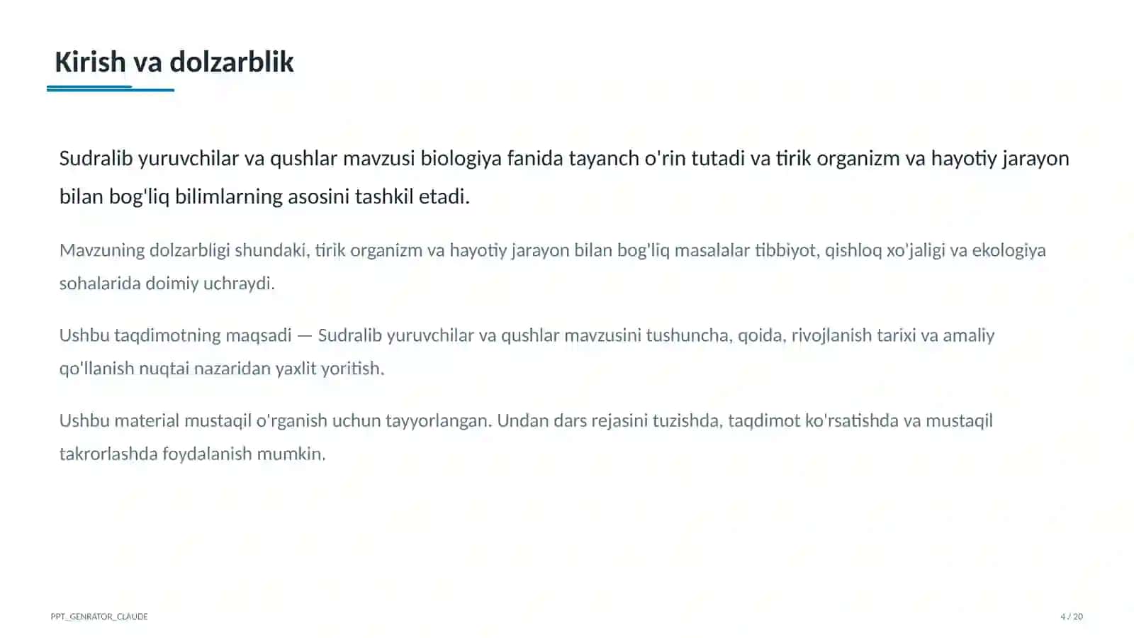 Sudralib yuruvchilar va qushlar (7-sinf) 4