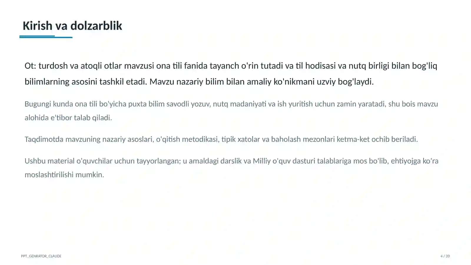 Ot: turdosh va atoqli otlar (6-sinf) 4