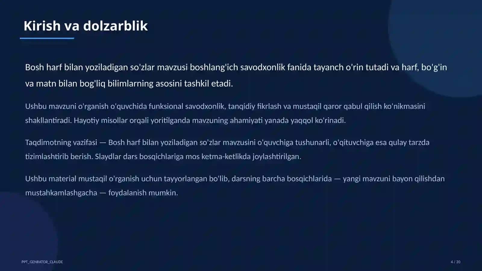 Bosh harf bilan yoziladigan so'zlar (2-sinf) 4