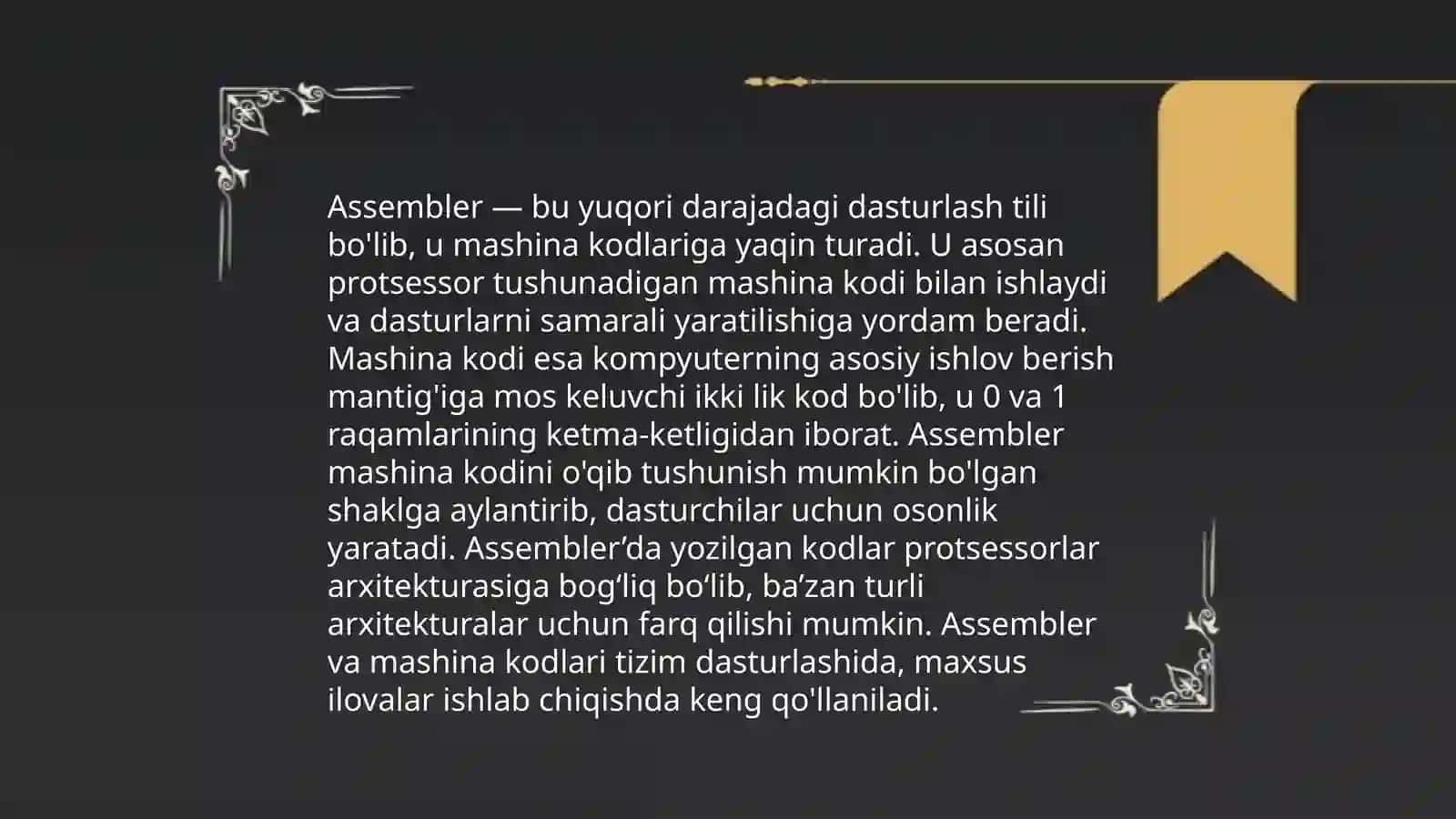 Assembler tilida dasturlash asoslari 4