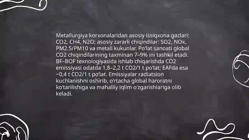 Togʻ-kon sanoati, metallurgiya, kimyo sanoati hamda transportning tabiiy muhitga taʼsiri 4