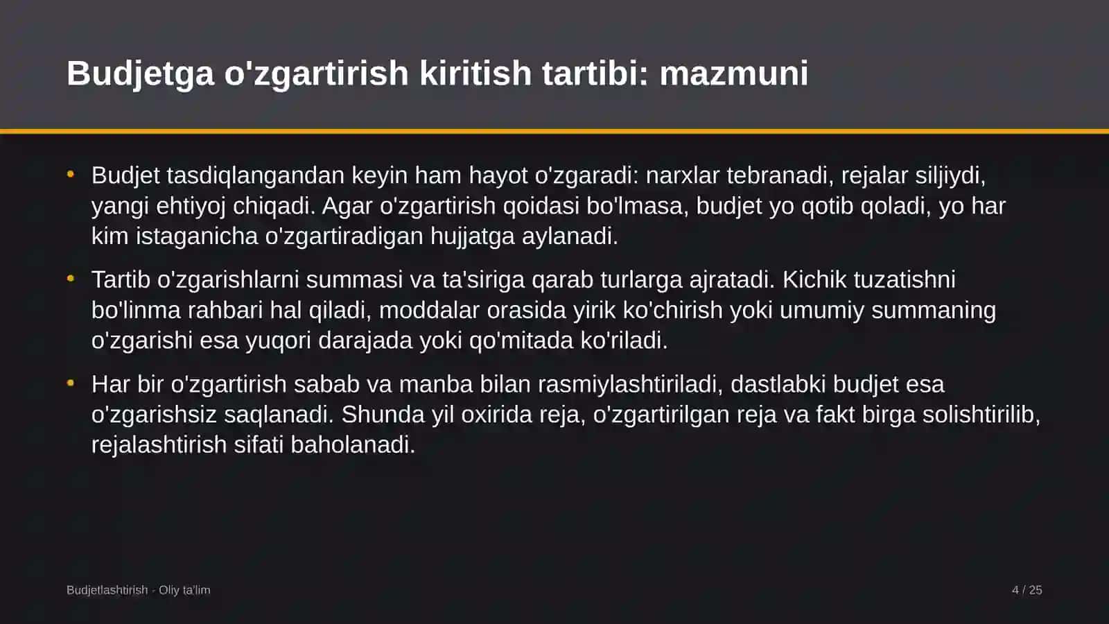 Agroturizmda budjetga o'zgartirish kiritish tartibini belgilash 4