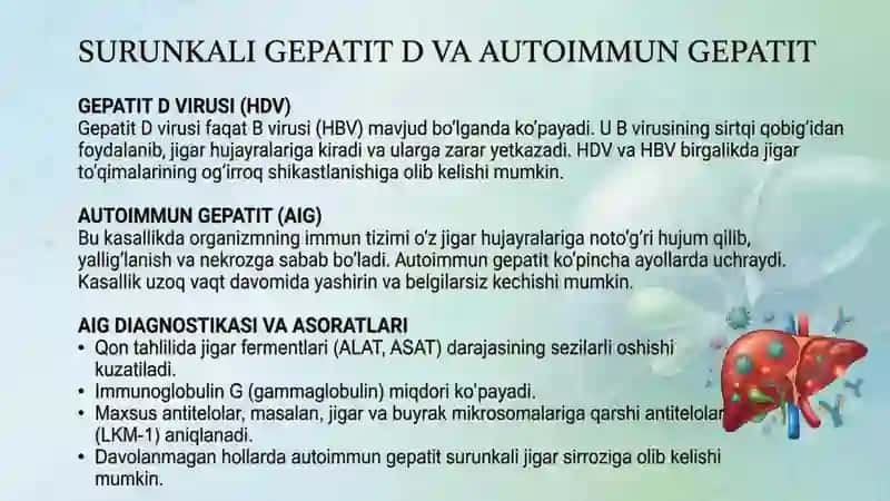 Surunkali gepatit va xoletsistitlar diagnostikasi. Jigar sirrozlari simptomatologiyasi. 4