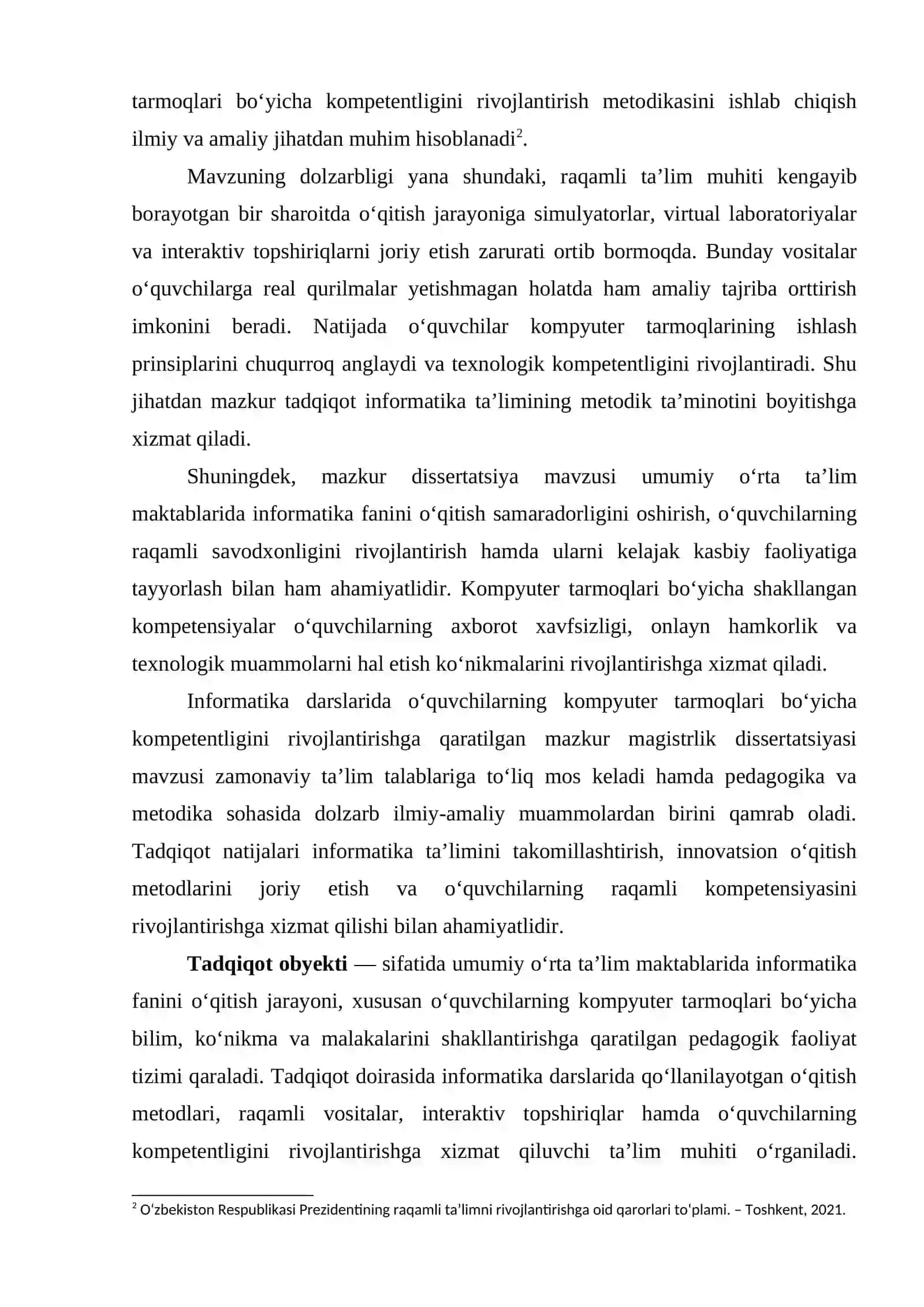 INFORMATIKA DARSLARIDA O‘QUVCHILARNING KOMPYUTER TARMOQLARI BO‘YICHA KOMPETENTLIGINI RIVOJLANTIRISH 4