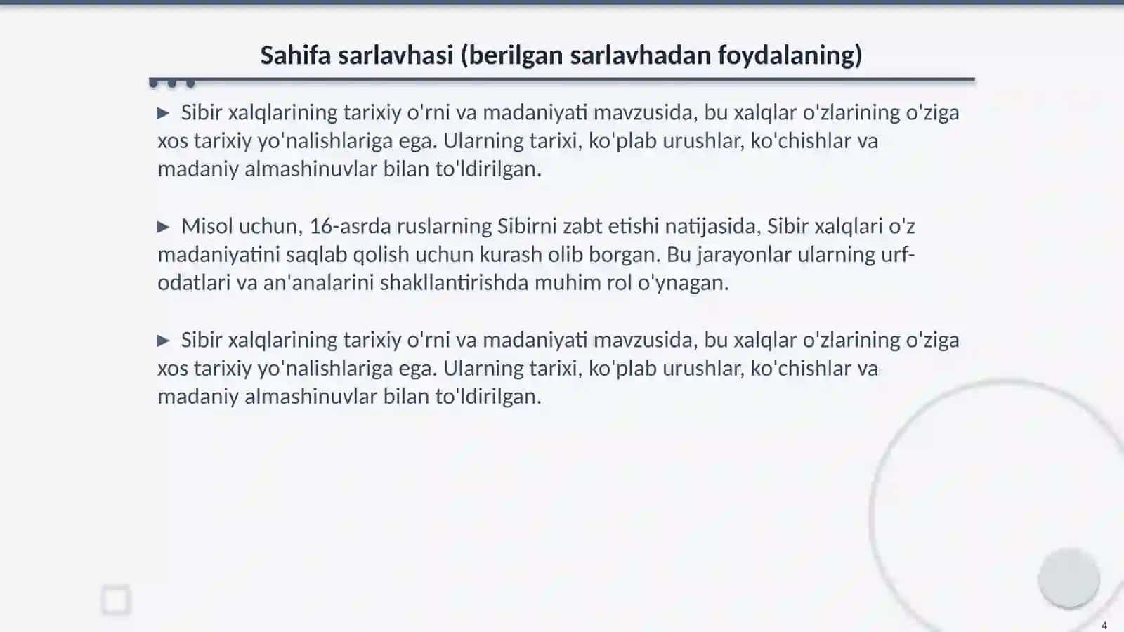 Sibir xalqlarining moddiy va manaviy madaniyati 4