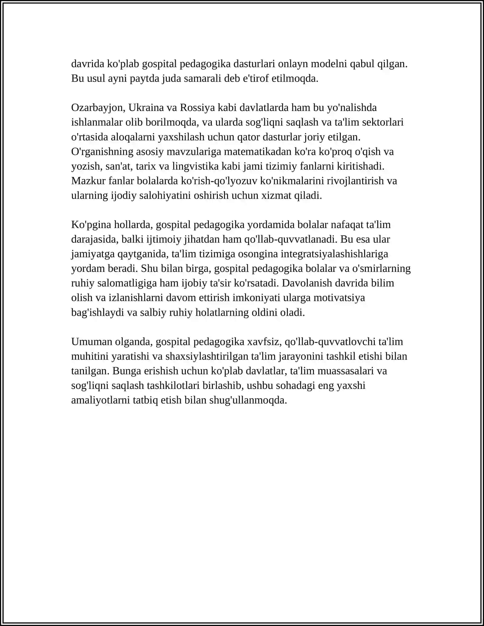 "GOSPITAL PEDAGOGIKA" FANIGA KIRISH, UNING MAQSADLARI VA TARIXI 4