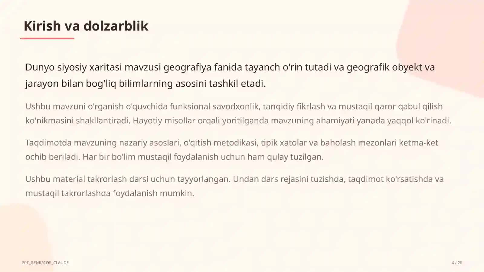 Dunyo siyosiy xaritasi (10-sinf) 4
