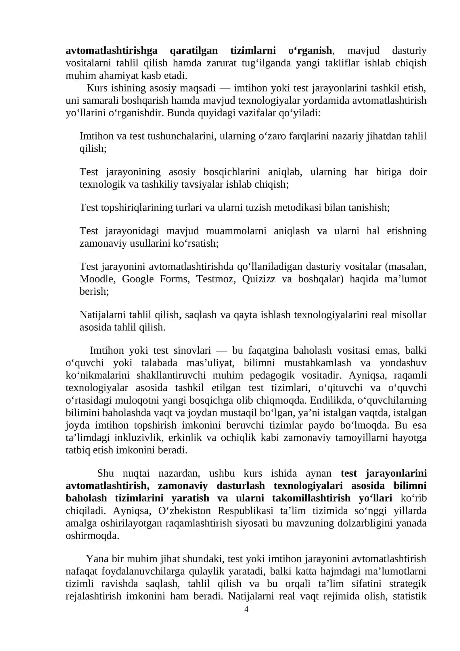 IMTIHON YOKI TEST JARAYONINI BOSHQARISH JARAYONI 4