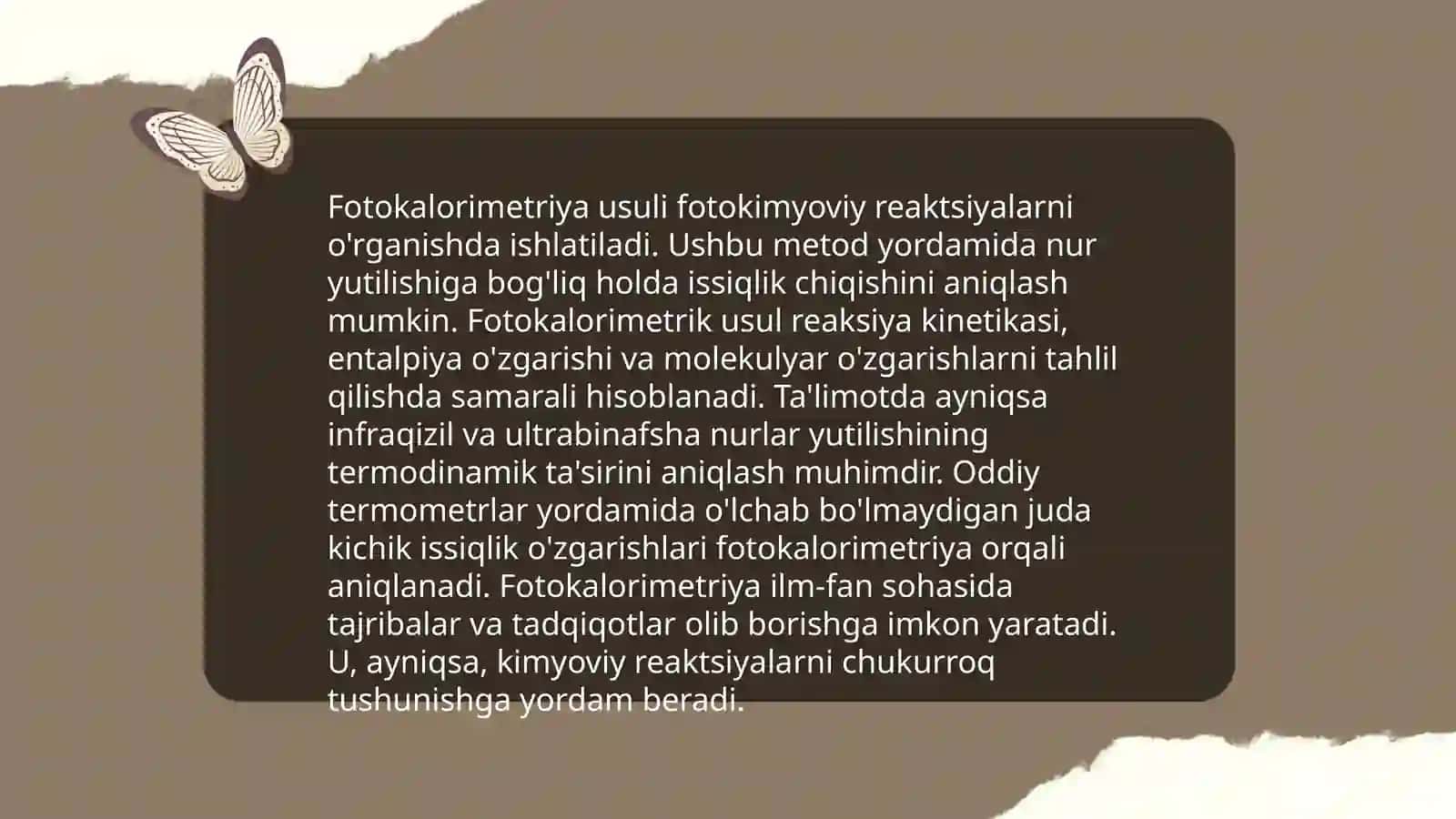 Optik analiz usullari. Fotokalorimetriya usuli 4