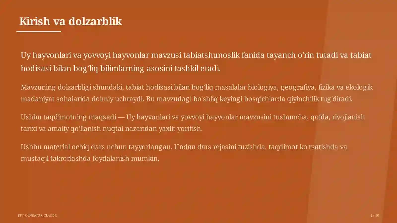 Uy hayvonlari va yovvoyi hayvonlar (1-sinf) 4