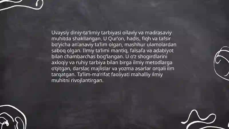 Uvaysiy hayoti va ijodi 4