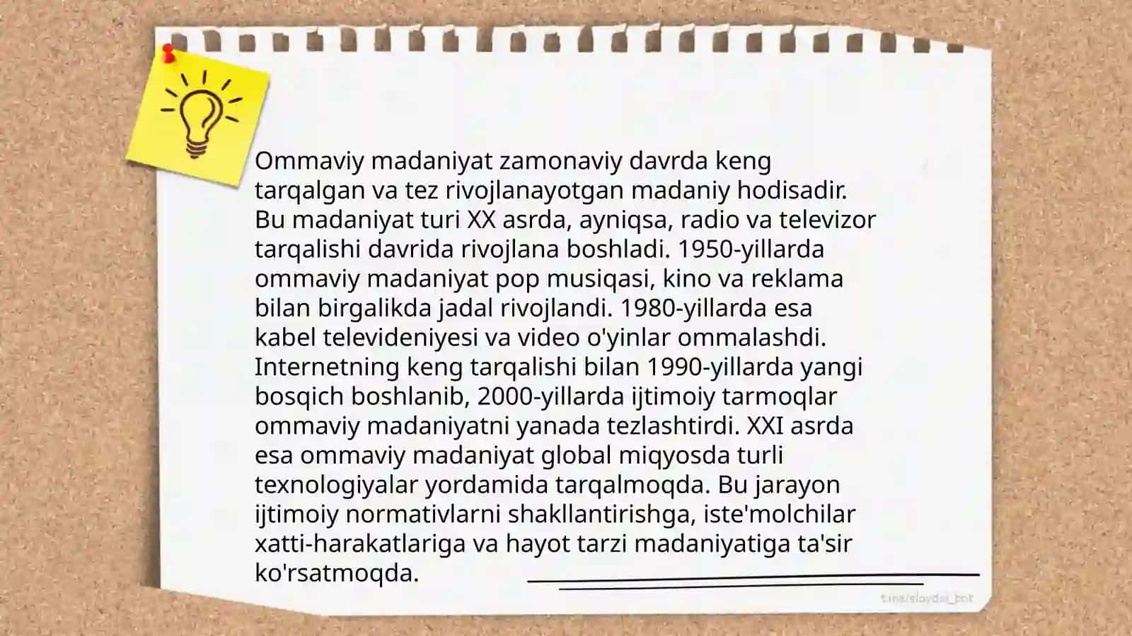Ommaviy madaniyatning shakllanish tarixi va uning turlari: aksilmadaniyat, submadaniyat, populyar madaniyat, ekran madaniyati 4