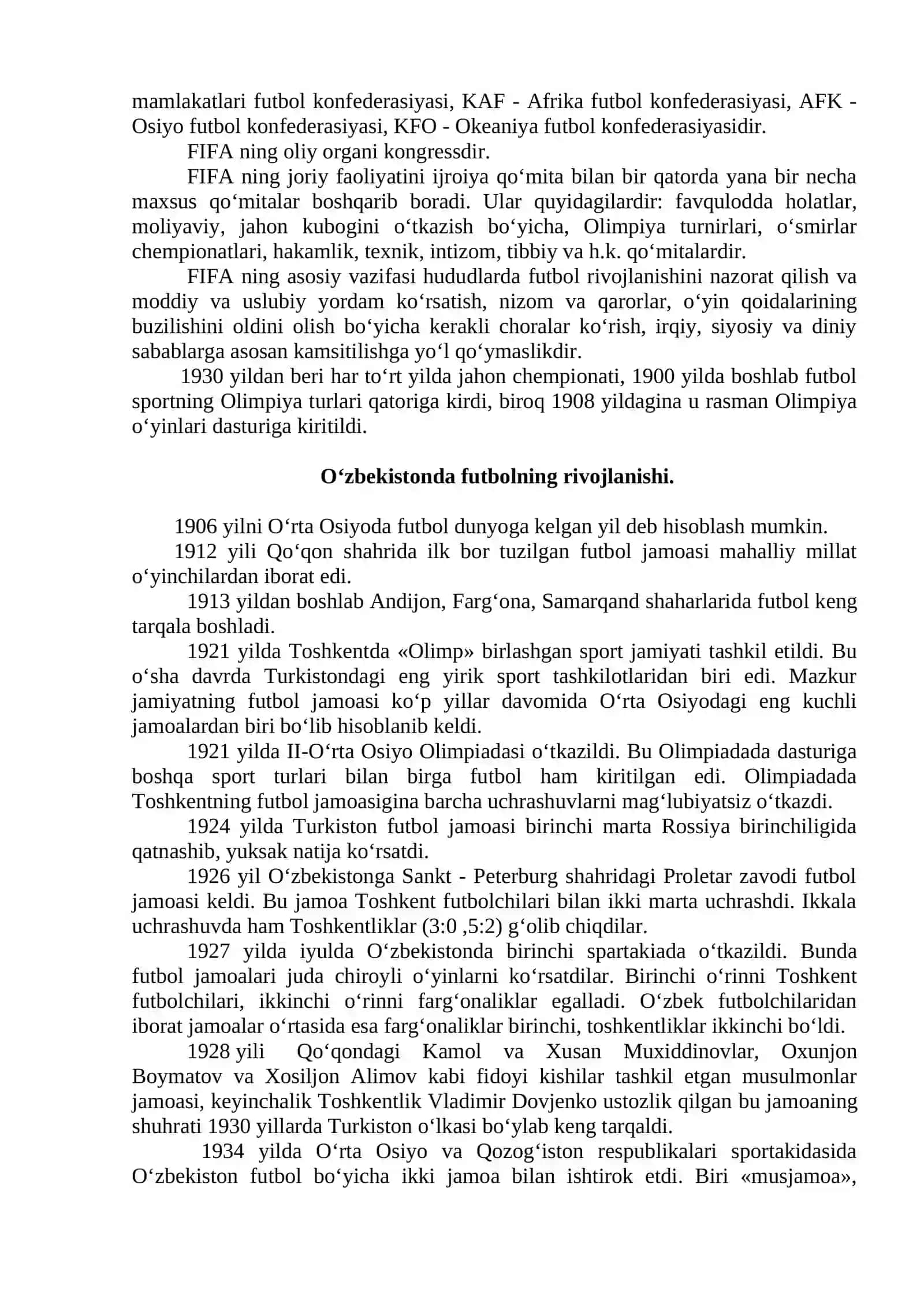 Futbol oʻyinining kelib chiqishi, qoidalari va rivojlanishi tarixi, o‘yin texnikasi va taktikasining tasnifi 4
