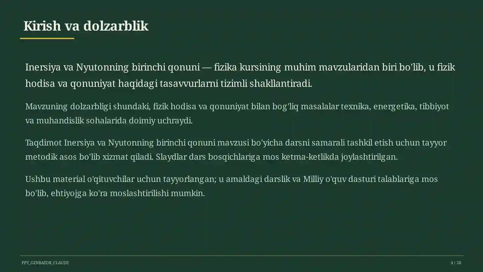 Inersiya va Nyutonning birinchi qonuni (7-sinf) 4