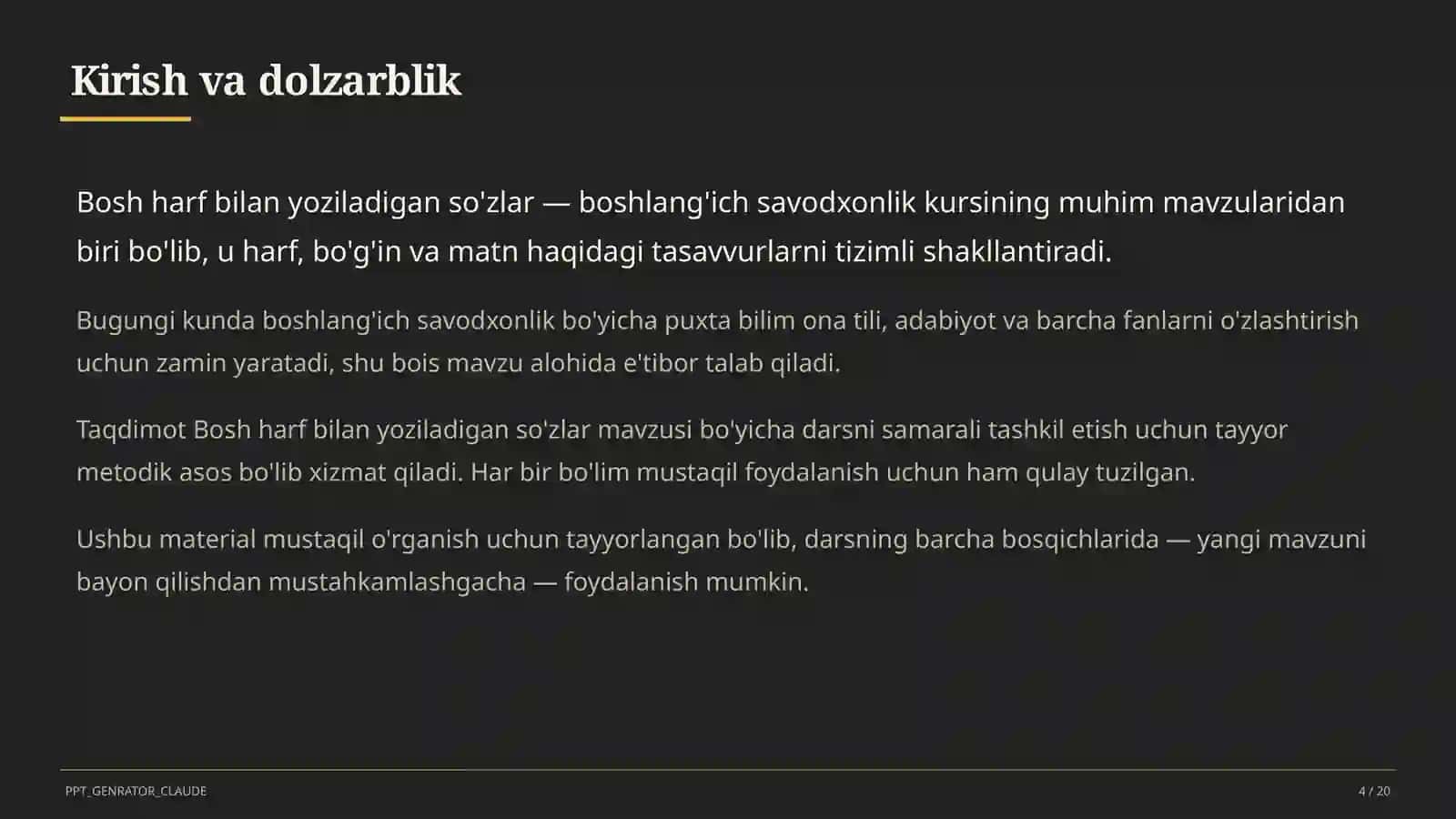 Bosh harf bilan yoziladigan so'zlar (2-sinf) 4