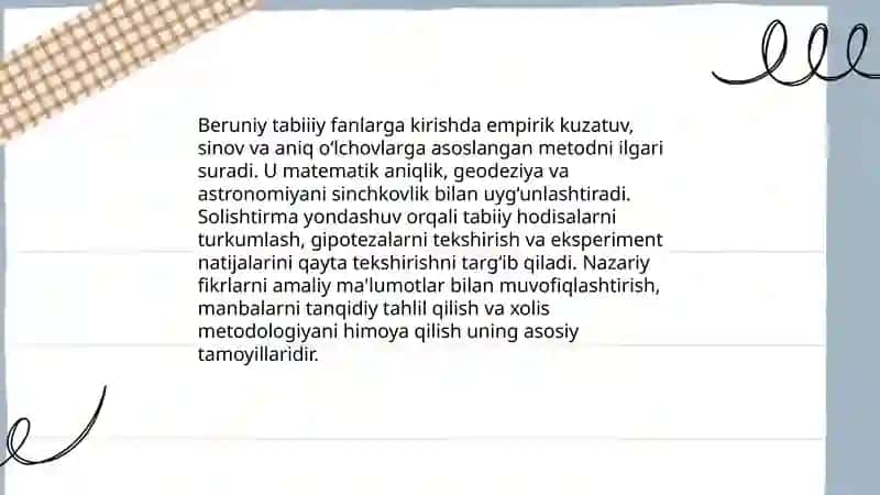 Abu Rayxon Beruniyning tabiiy-ilmiy, falsafiy qarashlari 4