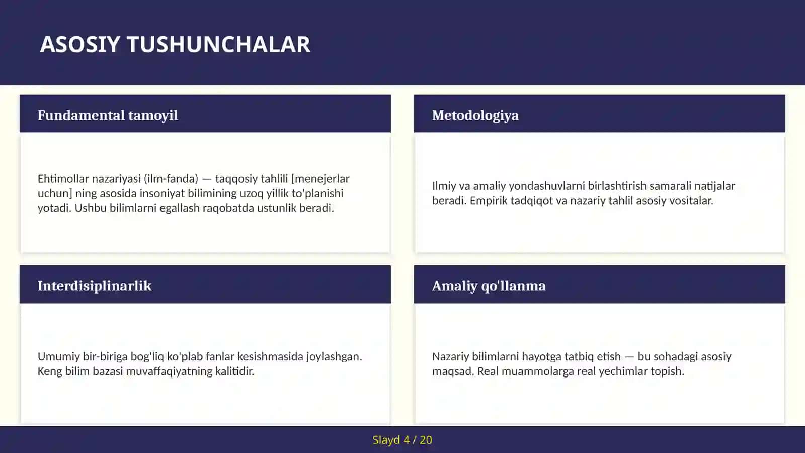 Ehtimollar nazariyasi (ilm-fanda) — taqqosiy tahlili [menejerlar uchun] 4