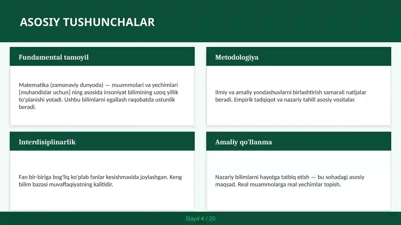 Matematika (Zamonaviy dunyoda) — muammolari va yechimlari [muhandislar uchun] 4