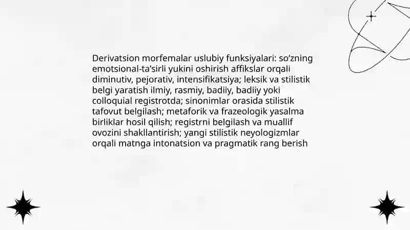 Morfemika va soʻz yasalishining uslubiy vazifasi 4