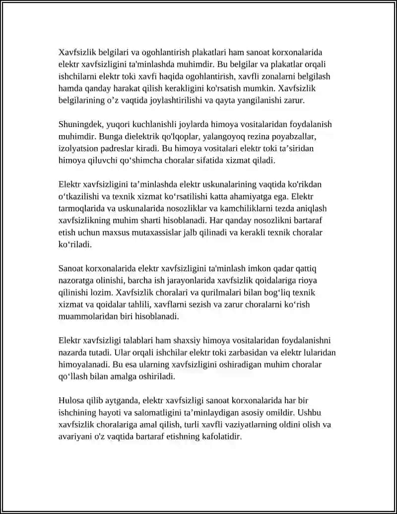 Sanoat korxonalarida elektr xavfsizligi 4