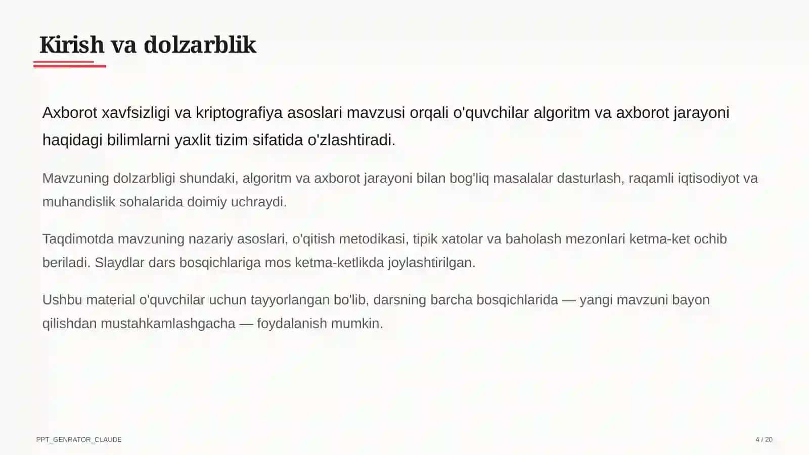 Axborot xavfsizligi va kriptografiya asoslari (10-sinf) 4