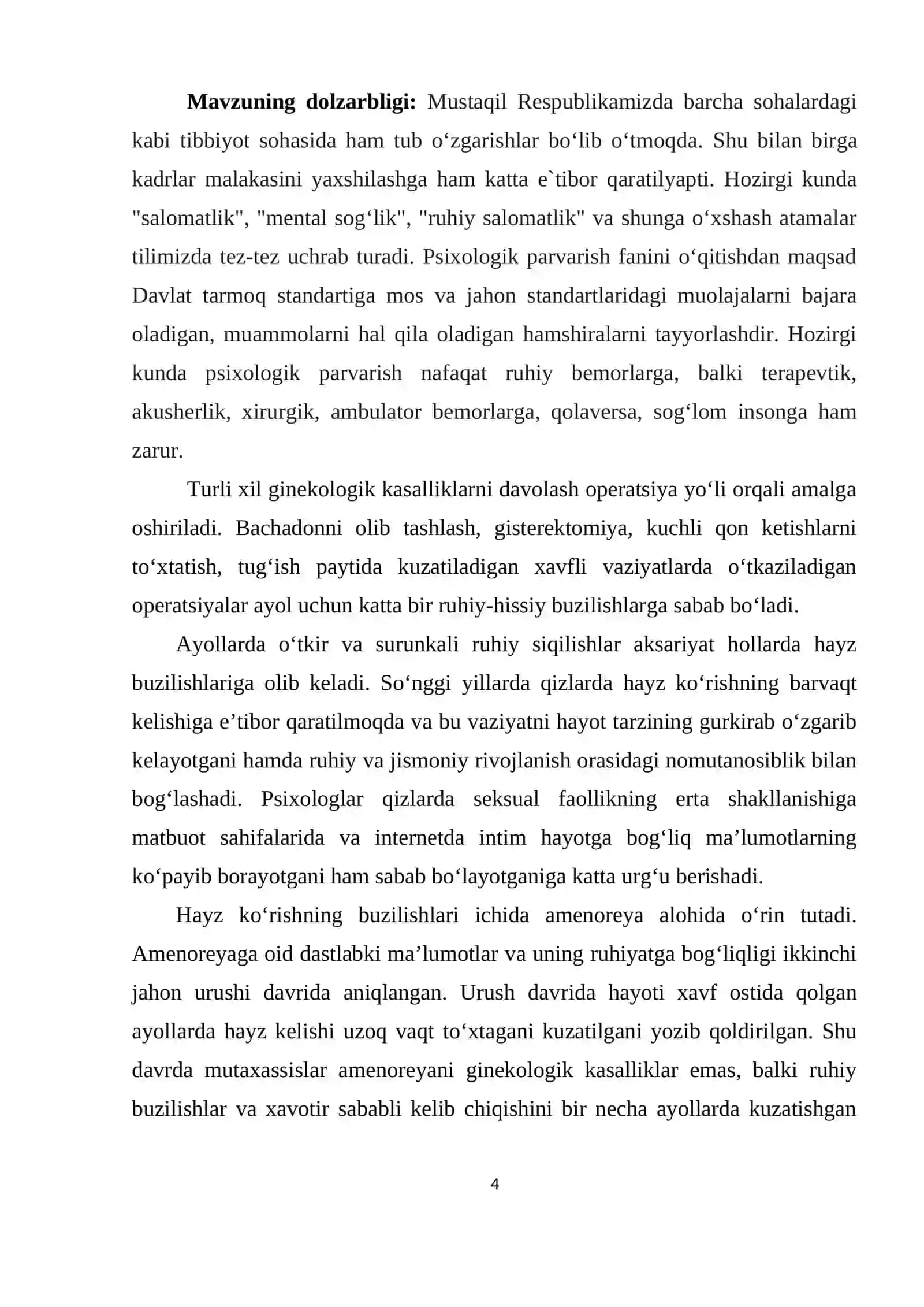 GINEKOLOGIK KASALLIKLAR PSIXOTERAPIYASI 4