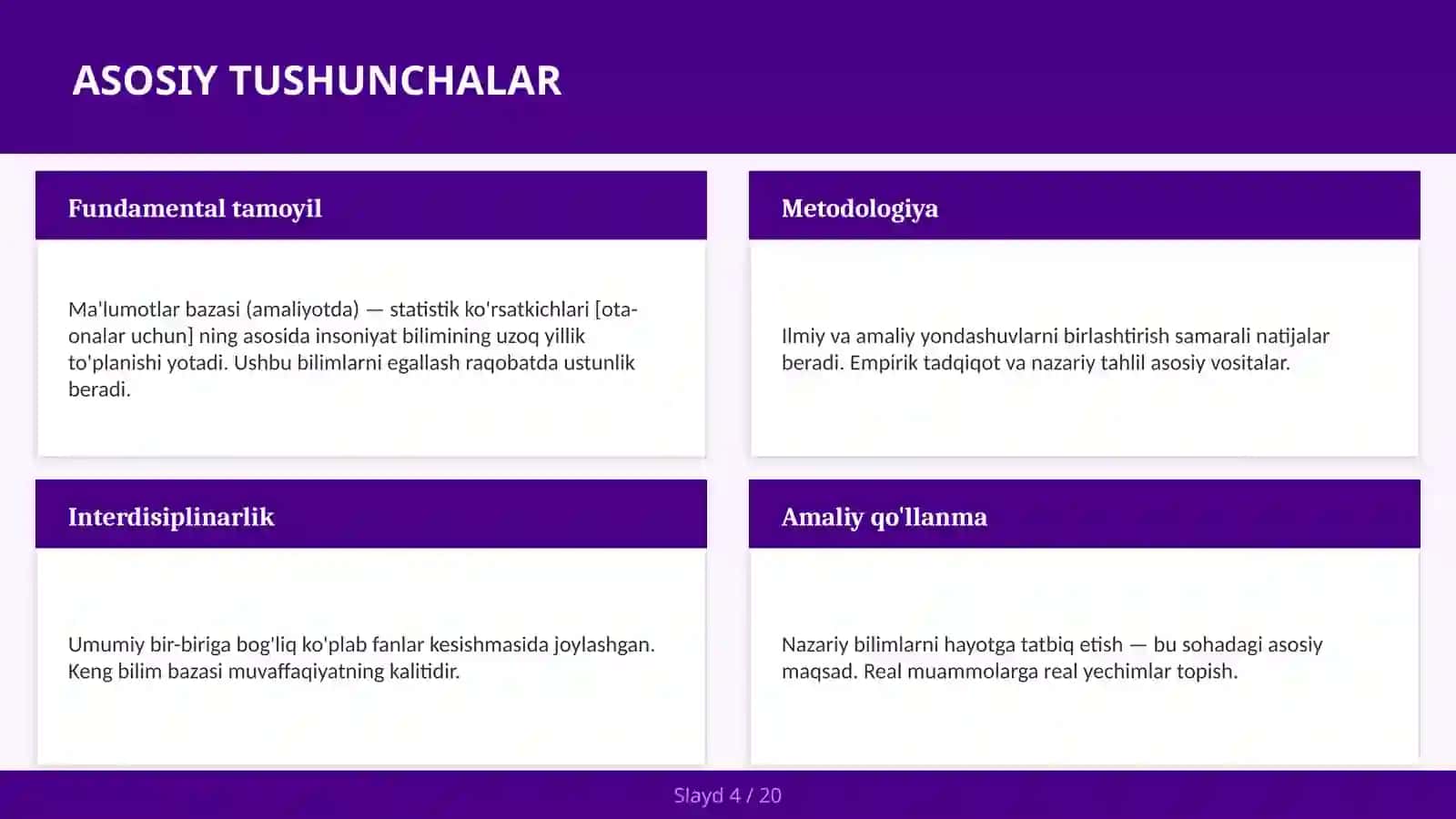 MA'LUMOTLAR BAZASI (AMALIYOTDA) — STATISTIK KO'RSATKICHLARI [OTA-ONALAR UCHUN] 4