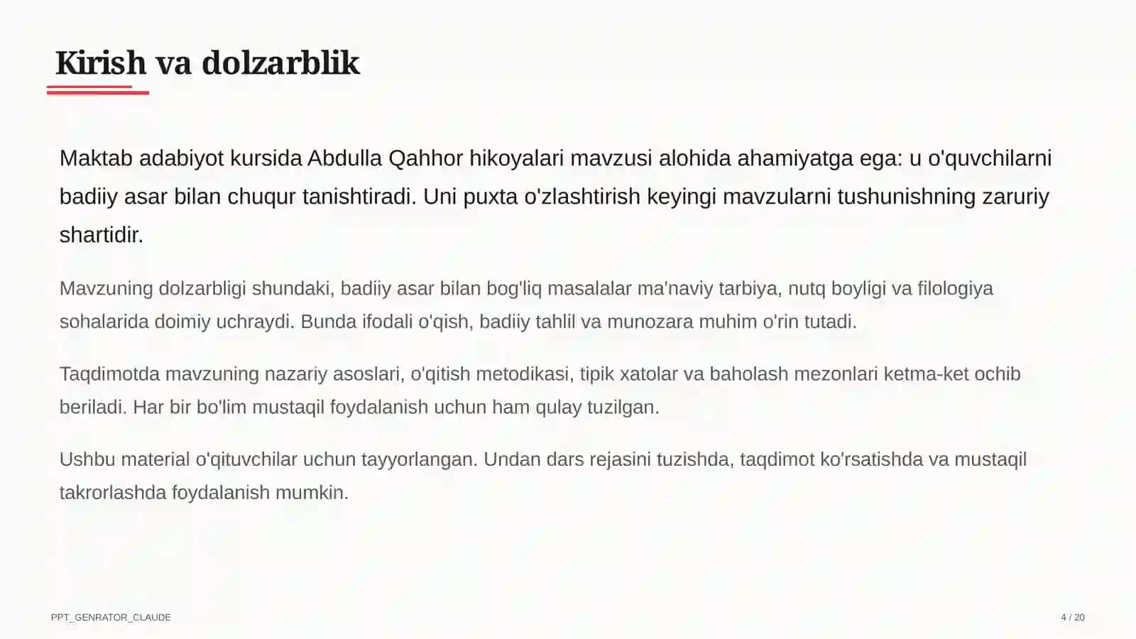 Abdulla Qahhor hikoyalari (8-sinf) 4