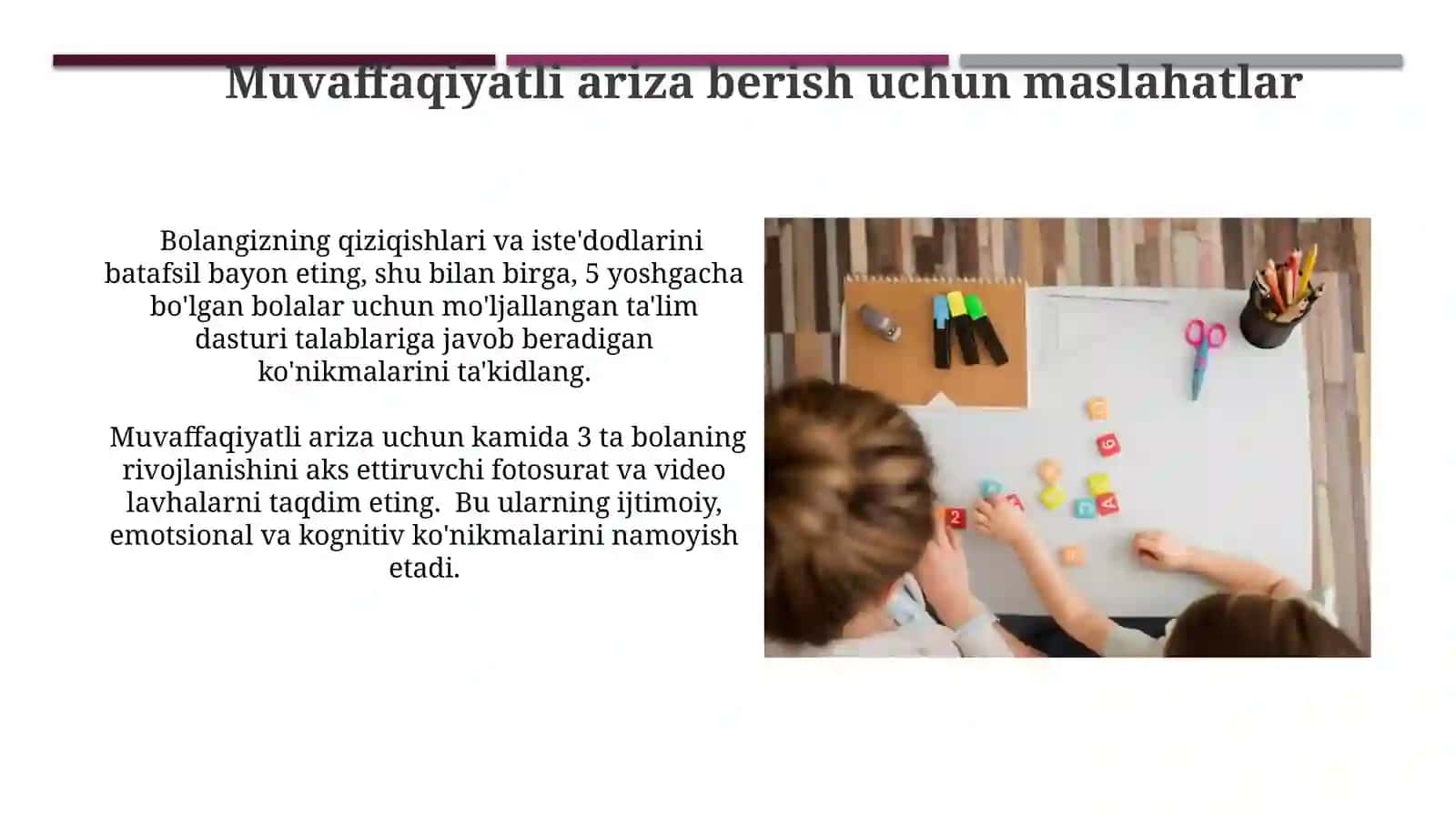 Maktabgacha taʼlim muassasalarida applikatsiya mashgʻulotlari 4