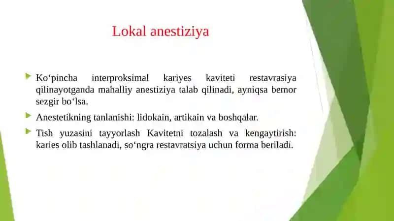 Blek bo‘yicha II sinfli kariyes kovaklarini restavrasiya qilishning klinik tamoyillari 4