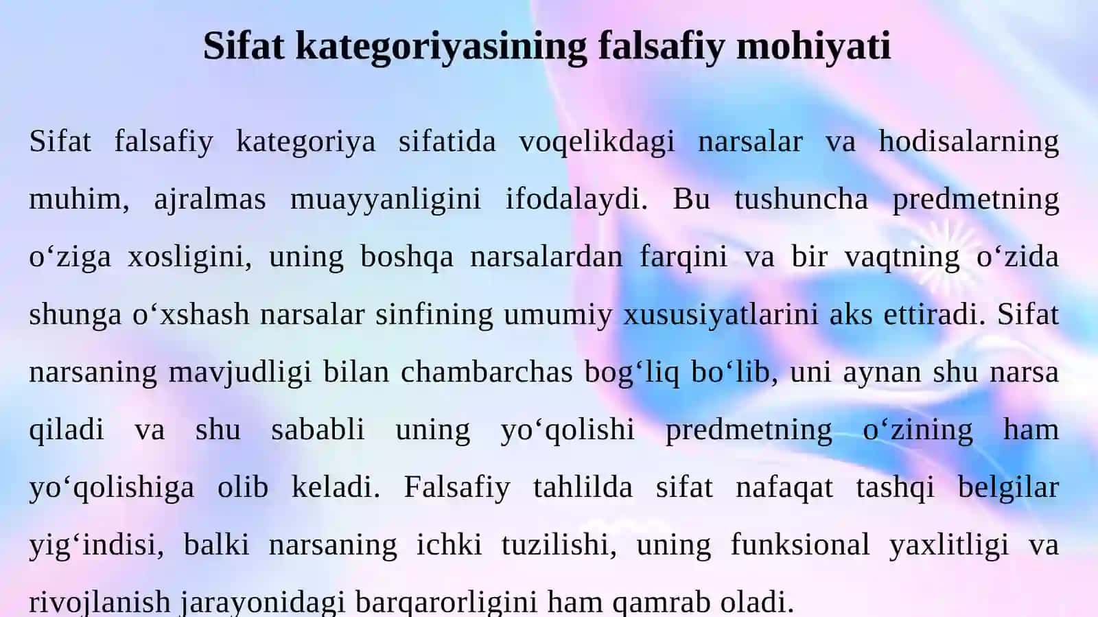 Sifat va miqdor kategoriyalarining o‘zaro bog‘liqli 4