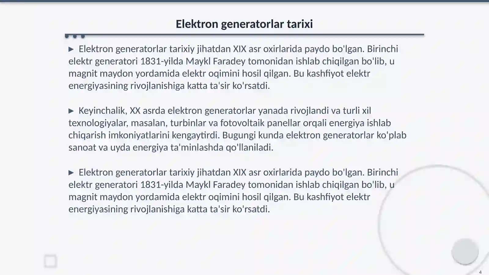 Elektron generatorlar 4