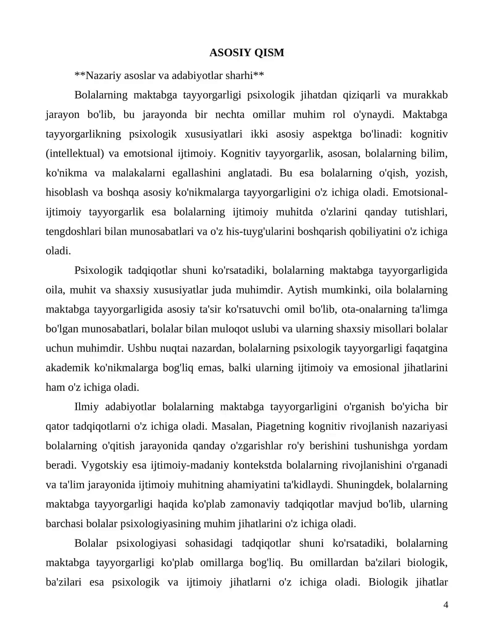 Bolaning maktabga tayyorgarligini psixologik xususiyatlari haqida tadqiqot 4