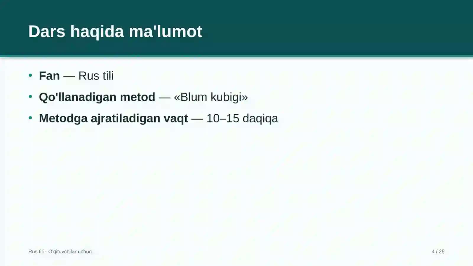 rus tili darslarida blum kubigi metodidan foydalanish 4910 4