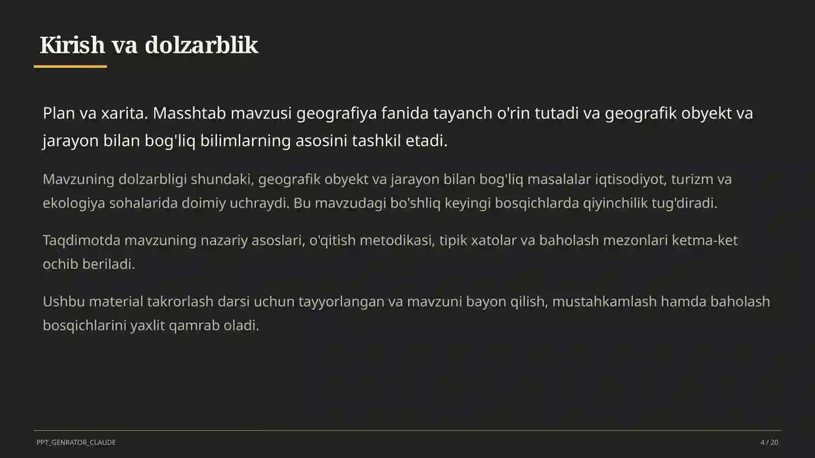 Plan va xarita. Masshtab (5-sinf) 4