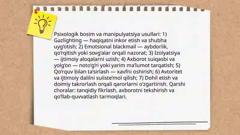 Shaxsga yo’naltirilgan axborot psixologik, diniy va madaniy tahdidlar 4
