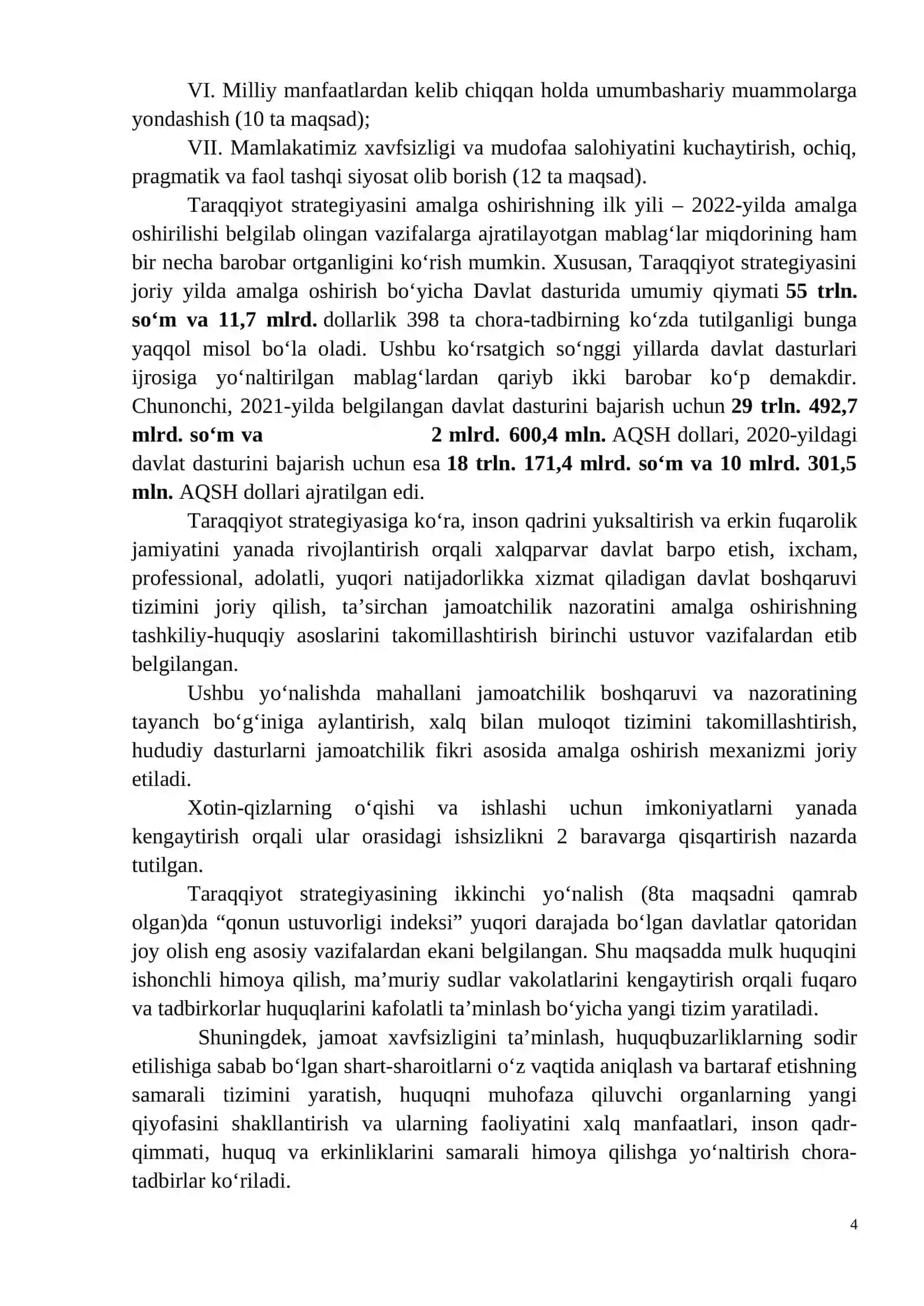 Taraqqiyot strategiyasi – farovon kelajagimiz kafolati 4
