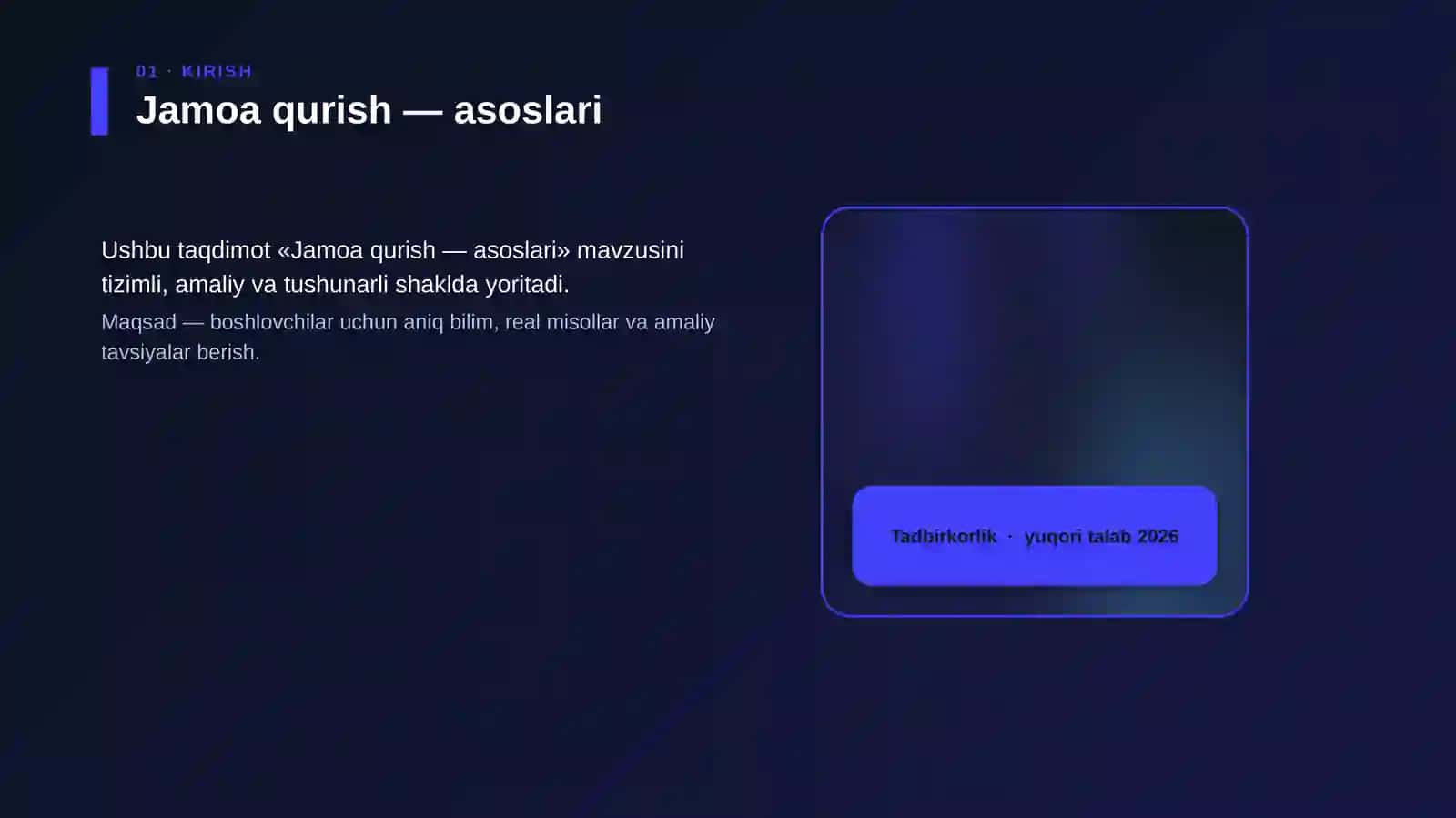 Jamoa qurish — asoslari 4