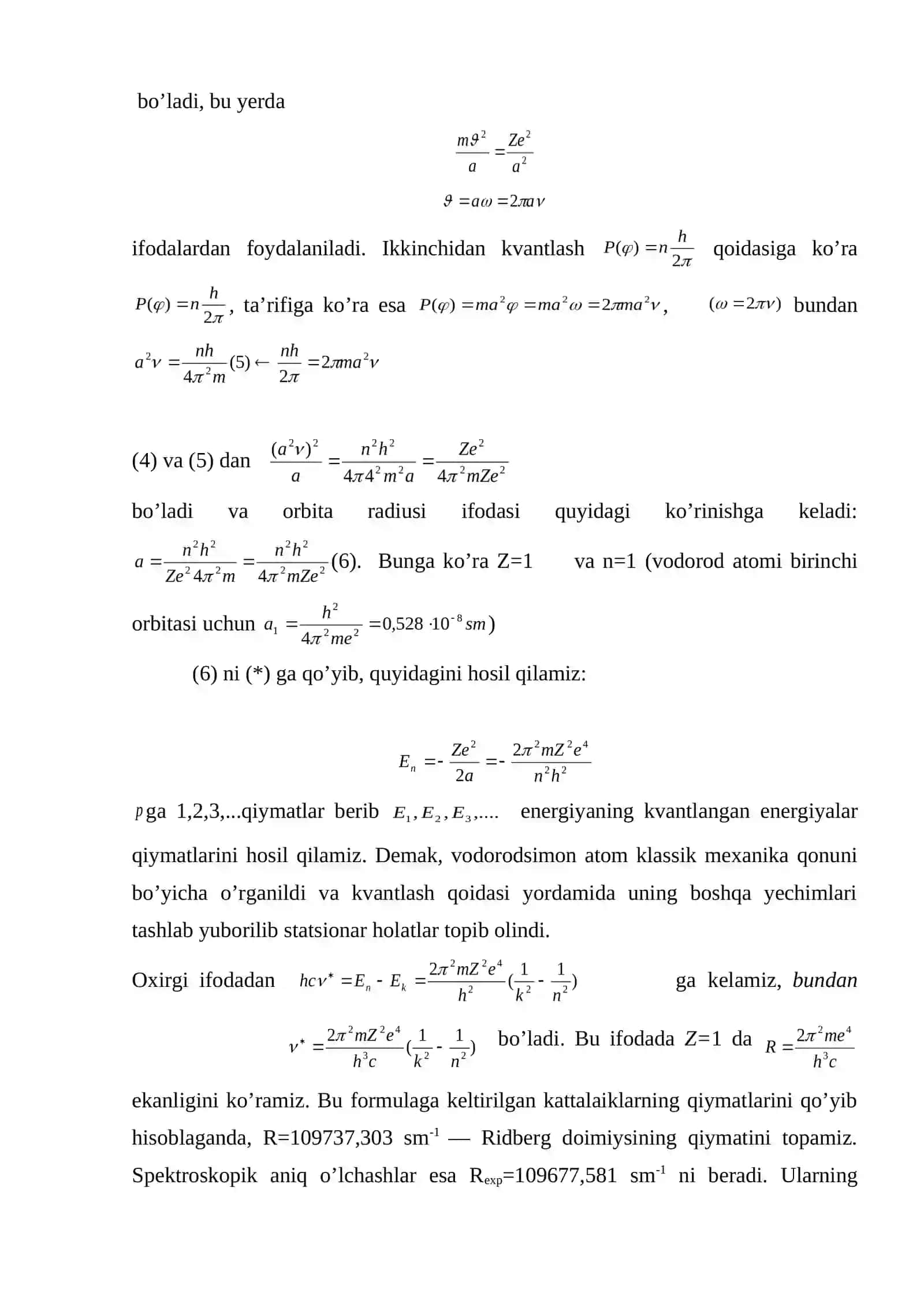 Atomning kvant nazariyasi 4